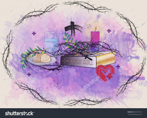 stock-photo-abstract-religious-lent-symbols-on-abstract-purple-watercolor-background-with-the-frame-of-thorns-350103152